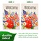 G128 Welcome American Flag Flowers Garden Flag 12x18 In Double Sided Independence Day Yard Garden Lawn Decoration